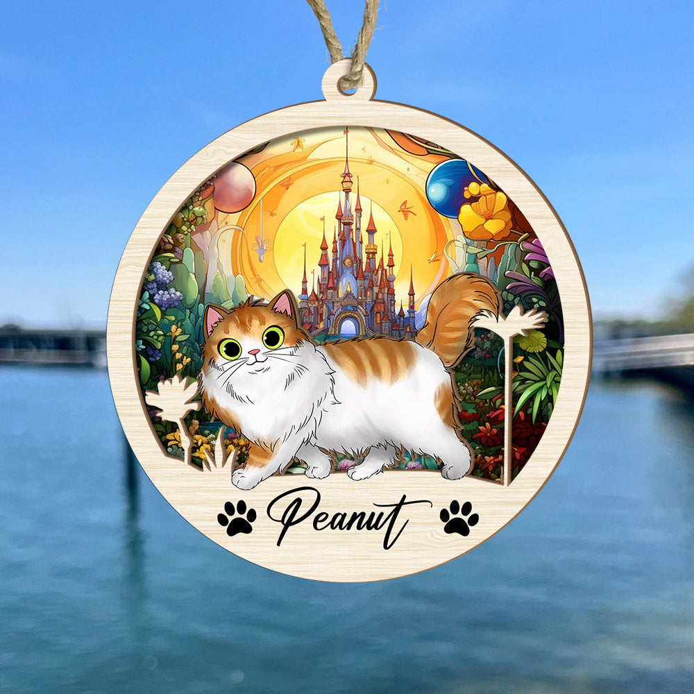 Cat Suncatcher Personalized Ornament, Pet Christmas Ornament, Cat Ornament