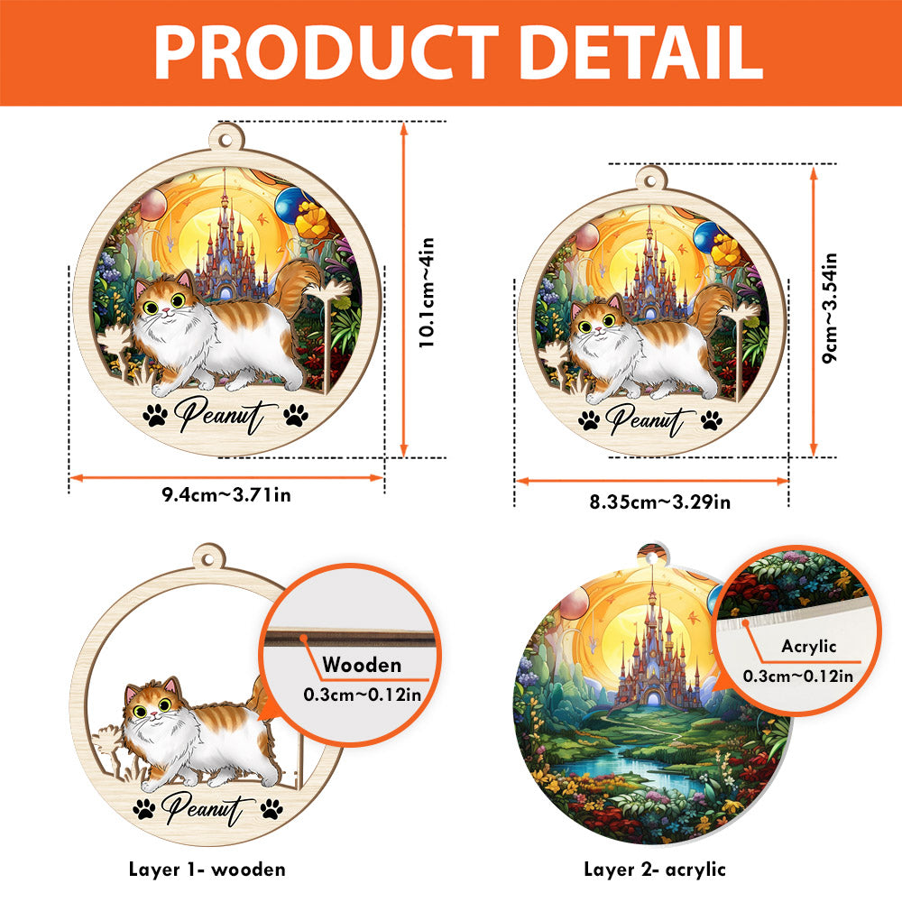Cat Suncatcher Personalized Ornament, Pet Christmas Ornament, Cat Ornament