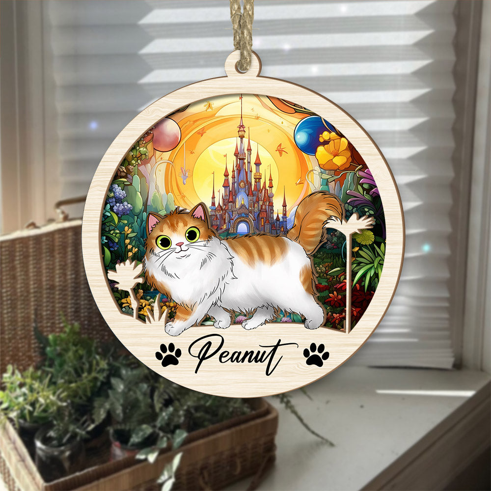 Cat Suncatcher Personalized Ornament, Pet Christmas Ornament, Cat Ornament
