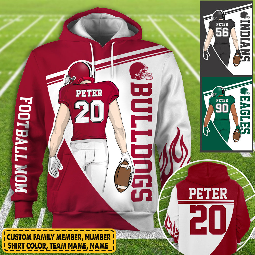 Personalzied American Football American Football Custom Player All Over Print Hoodie Shirt K1702