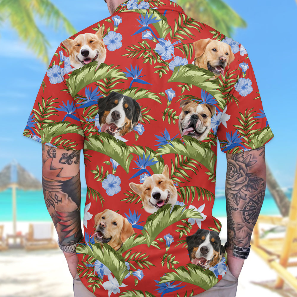 Tropical Hibiscus Orchid Palm Leaves Dog Personalized Hawaiian Shirt For Dog Lover Dog Mom Dog Dad H2511