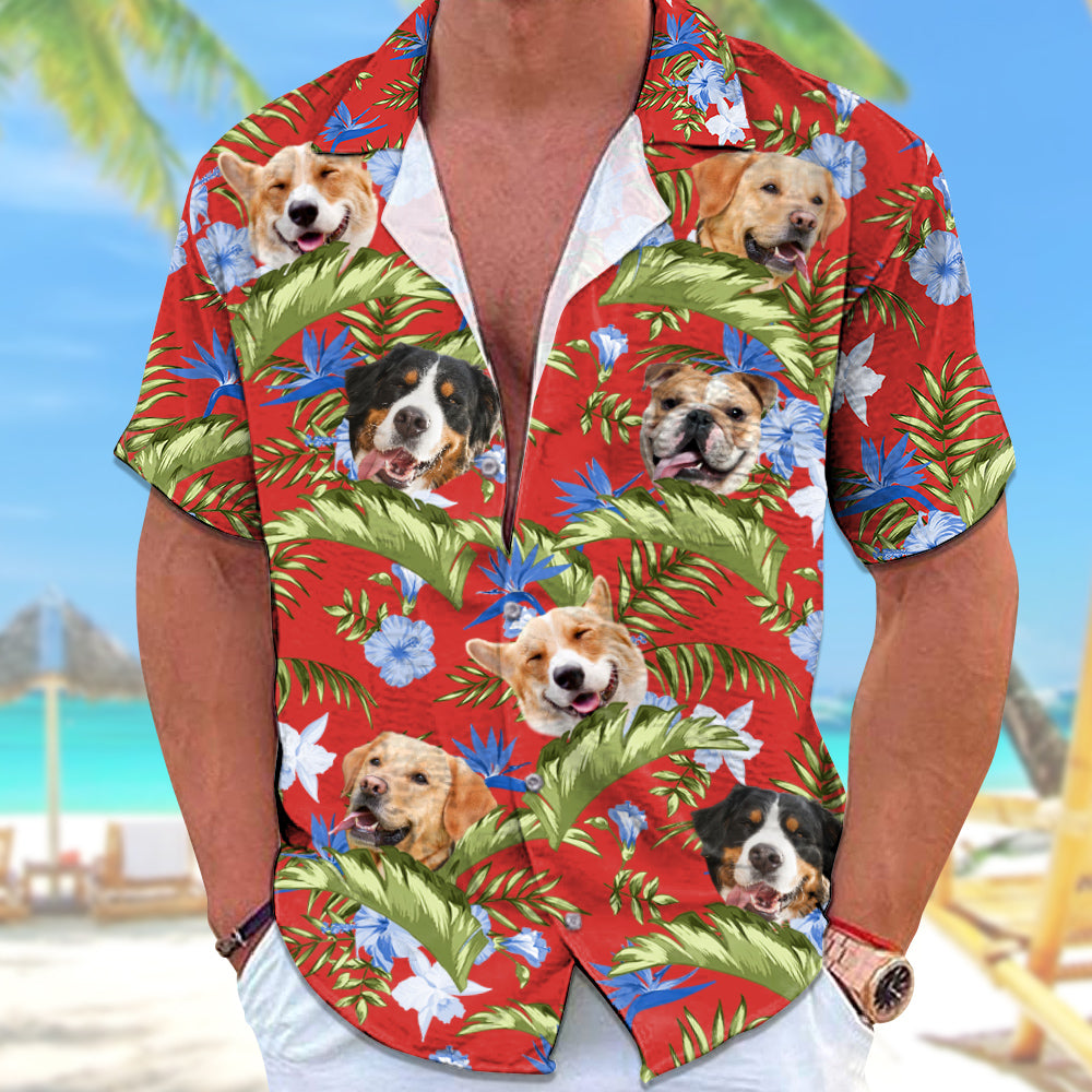 Tropical Hibiscus Orchid Palm Leaves Dog Personalized Hawaiian Shirt For Dog Lover Dog Mom Dog Dad H2511