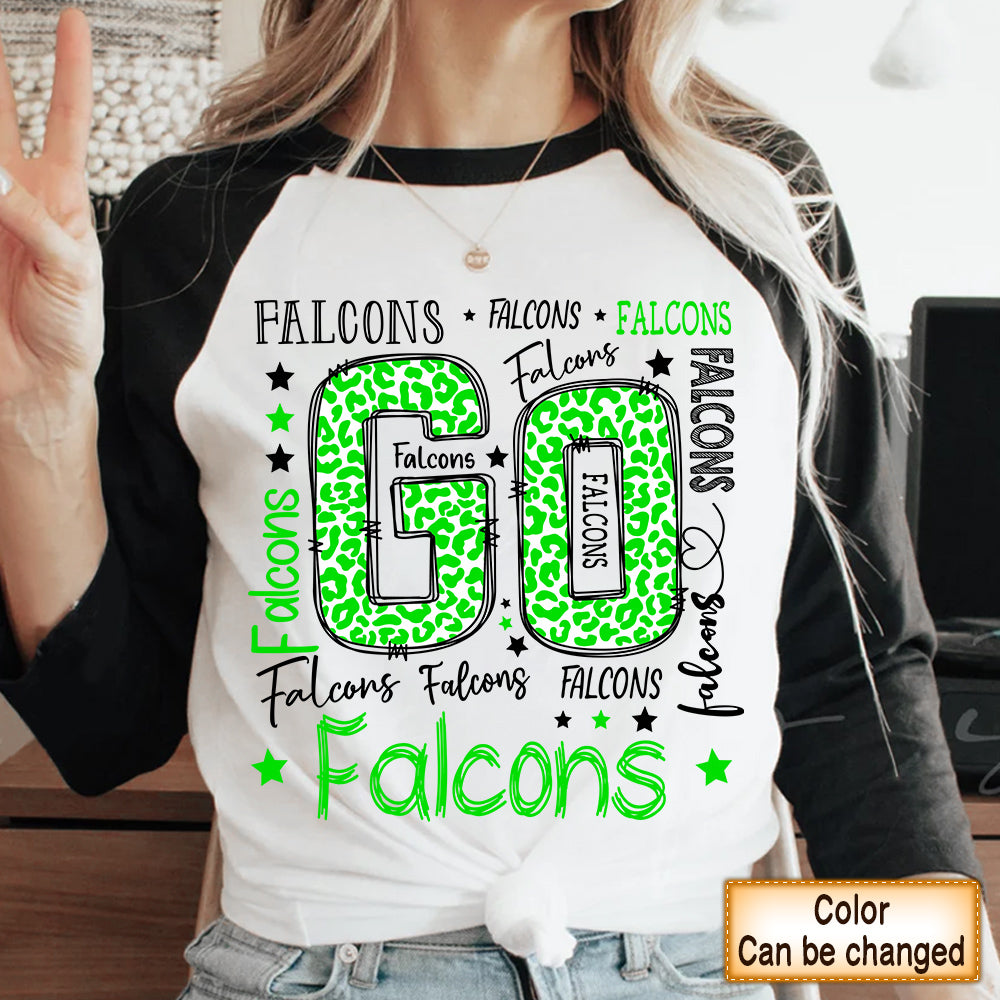 Personalized Shirt Go Falcons Love School Mascot Leopard Shirt For Teacher Sport Team Shirt H2511