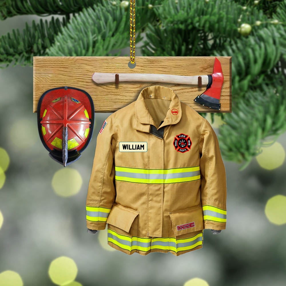 Armor With Name Personalized Ornament Gifts For Firefighter Fireman