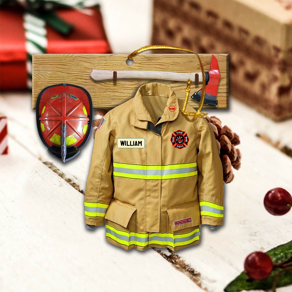 Armor With Name Personalized Ornament Gifts For Firefighter Fireman