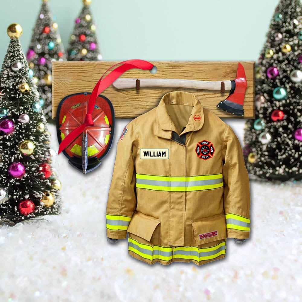 Armor With Name Personalized Ornament Gifts For Firefighter Fireman