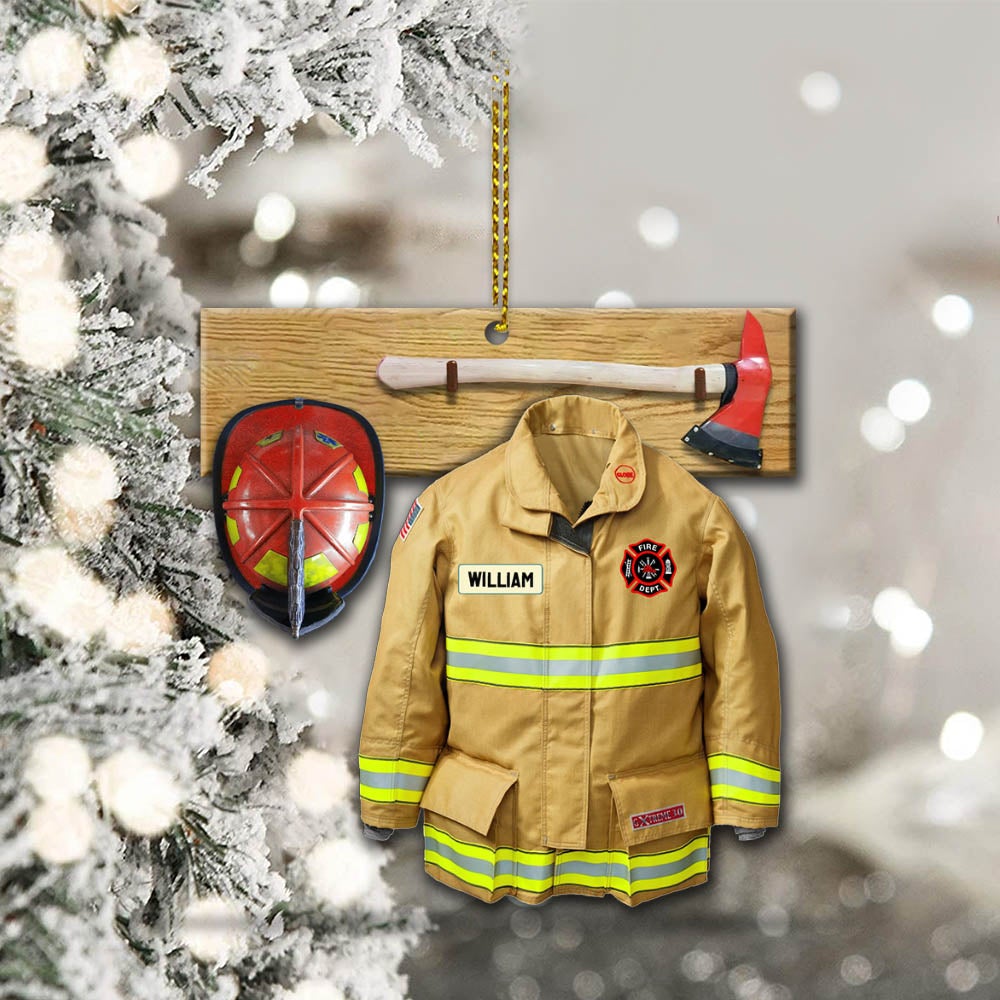 Armor With Name Personalized Ornament Gifts For Firefighter Fireman