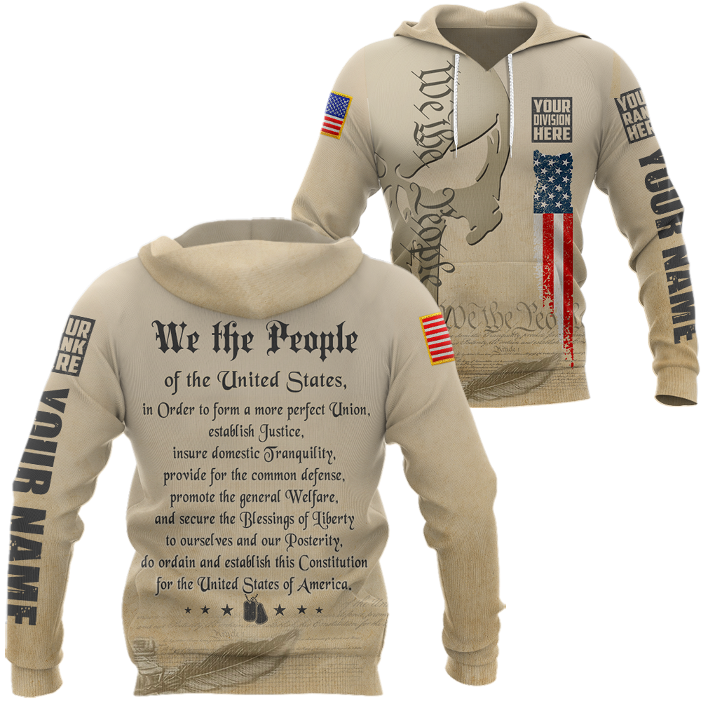 We The People Personalized Veteran Shirt And Men Shorts, Custom Military Unit All Over Print Shirt K1702