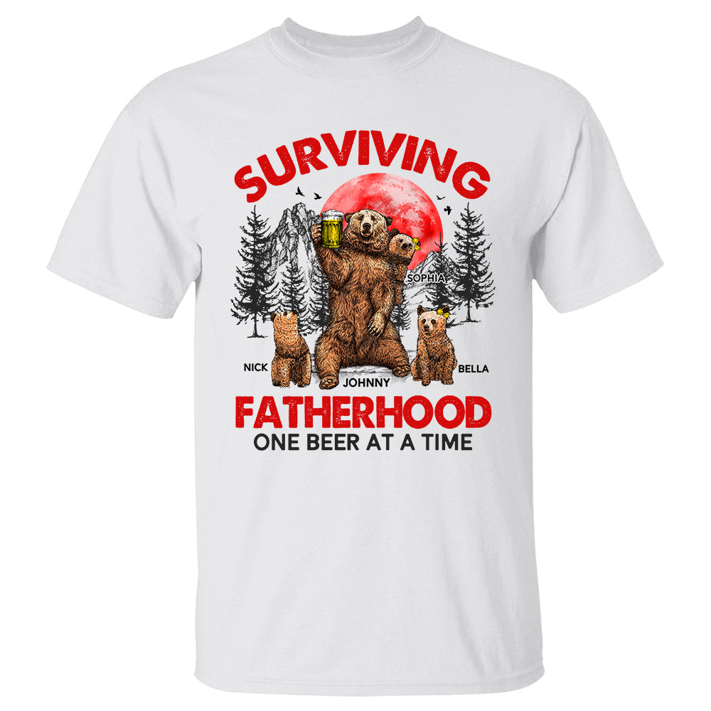 Surviving Fatherhood One Beer At A time Personalized Shirt K1702
