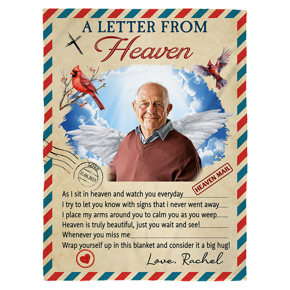 A Letter From Heaven - Personalized Memorial Blanket For Family
