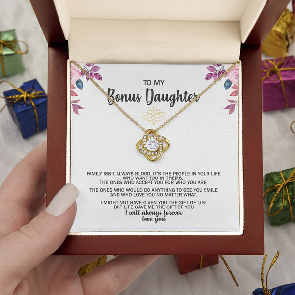 To My Bonus Daughter My World is a Brighter Place Alluring Ribbon Necklace  Message Card - Walmart.com