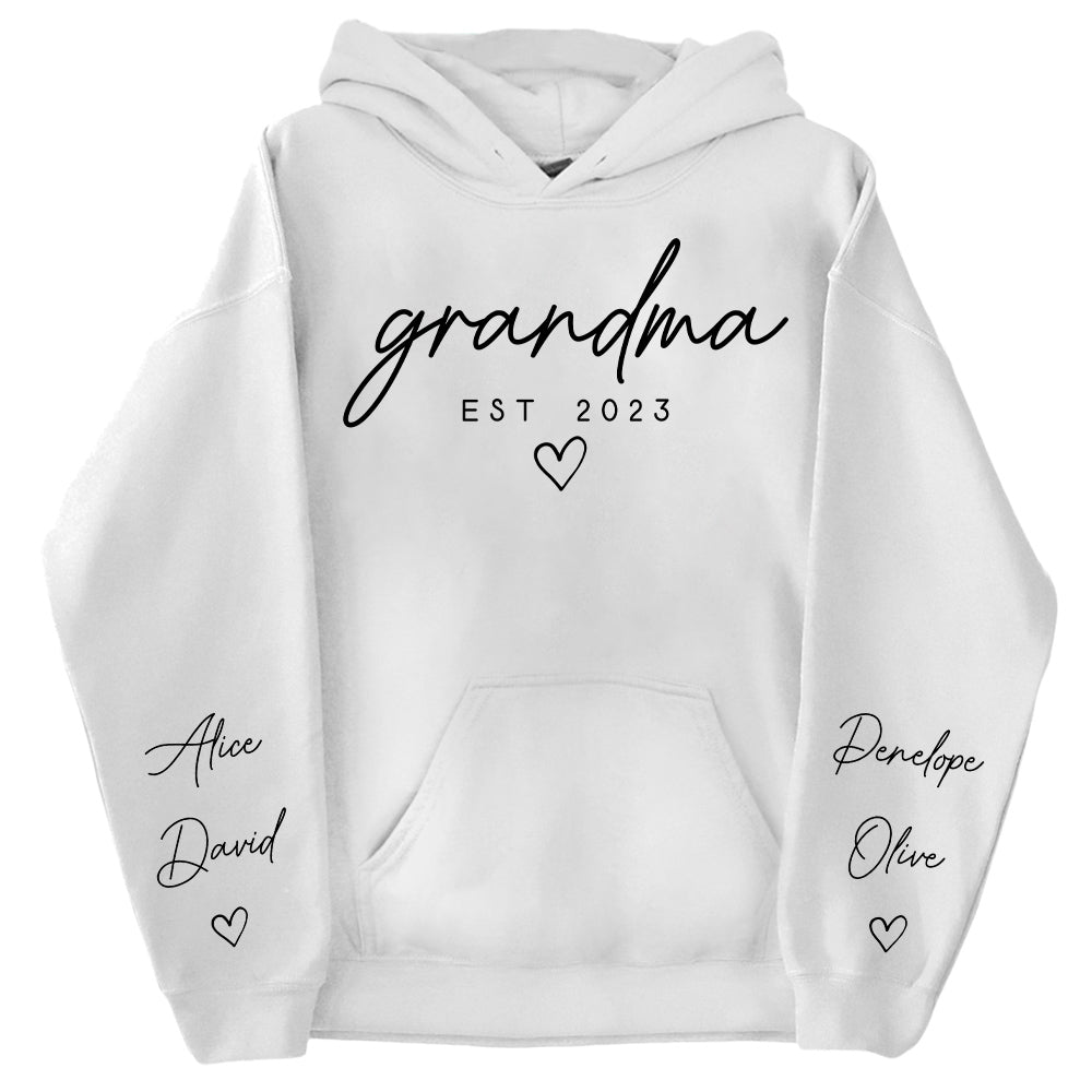 Custom Nana Sweatshirt with Date and Children Name on Sleeve, Grandma Sweatshirt Gift for Grandma, Mom