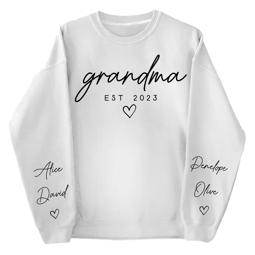 Custom Nana Sweatshirt with Date and Children Name on Sleeve, Grandma Sweatshirt Gift for Grandma, Mom