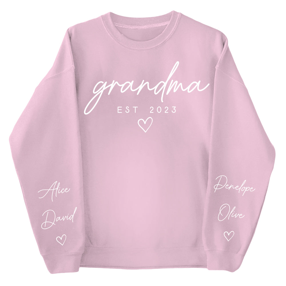 Custom Nana Sweatshirt with Date and Children Name on Sleeve, Grandma Sweatshirt Gift for Grandma, Mom