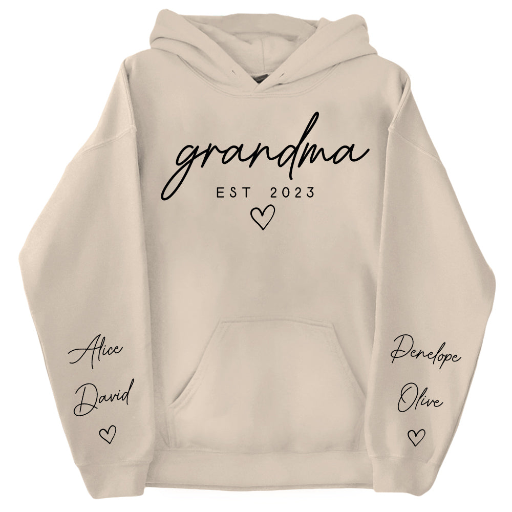 Custom Nana Sweatshirt with Date and Children Name on Sleeve, Grandma Sweatshirt Gift for Grandma, Mom