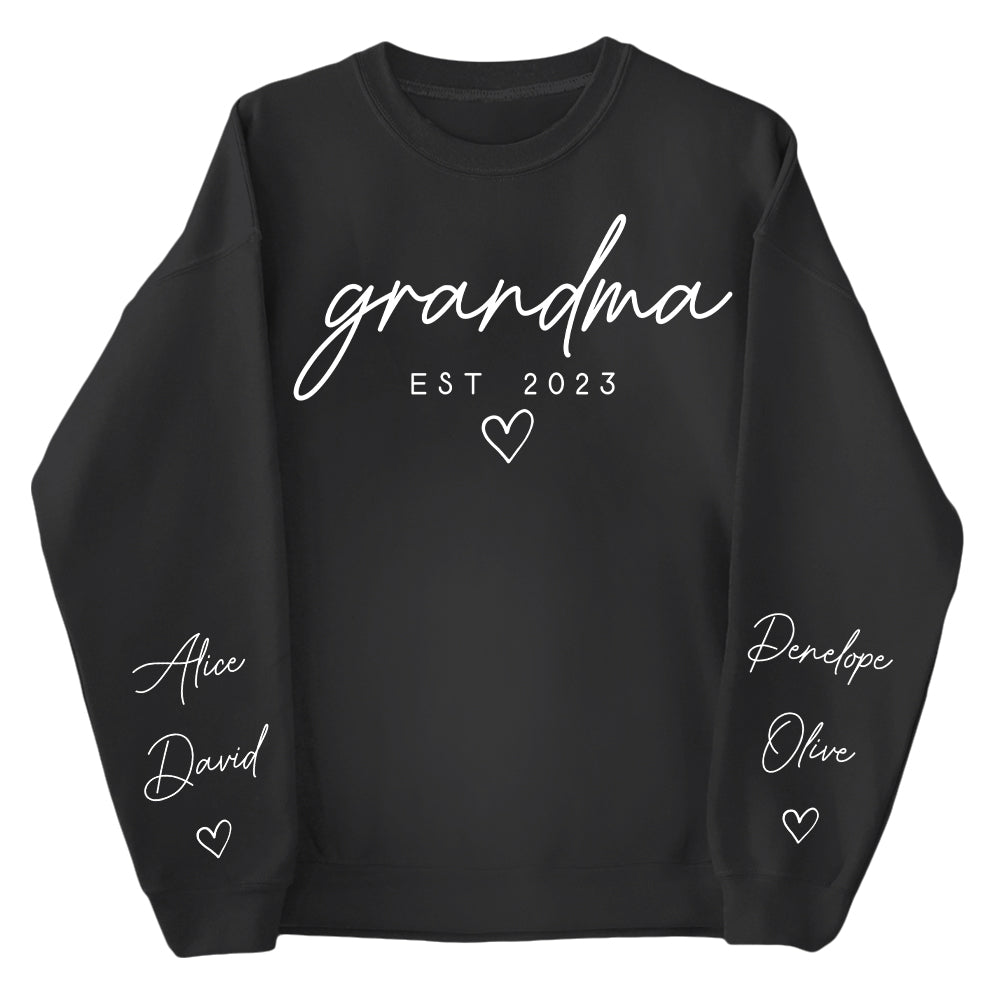 Custom Nana Sweatshirt with Date and Children Name on Sleeve, Grandma Sweatshirt Gift for Grandma, Mom