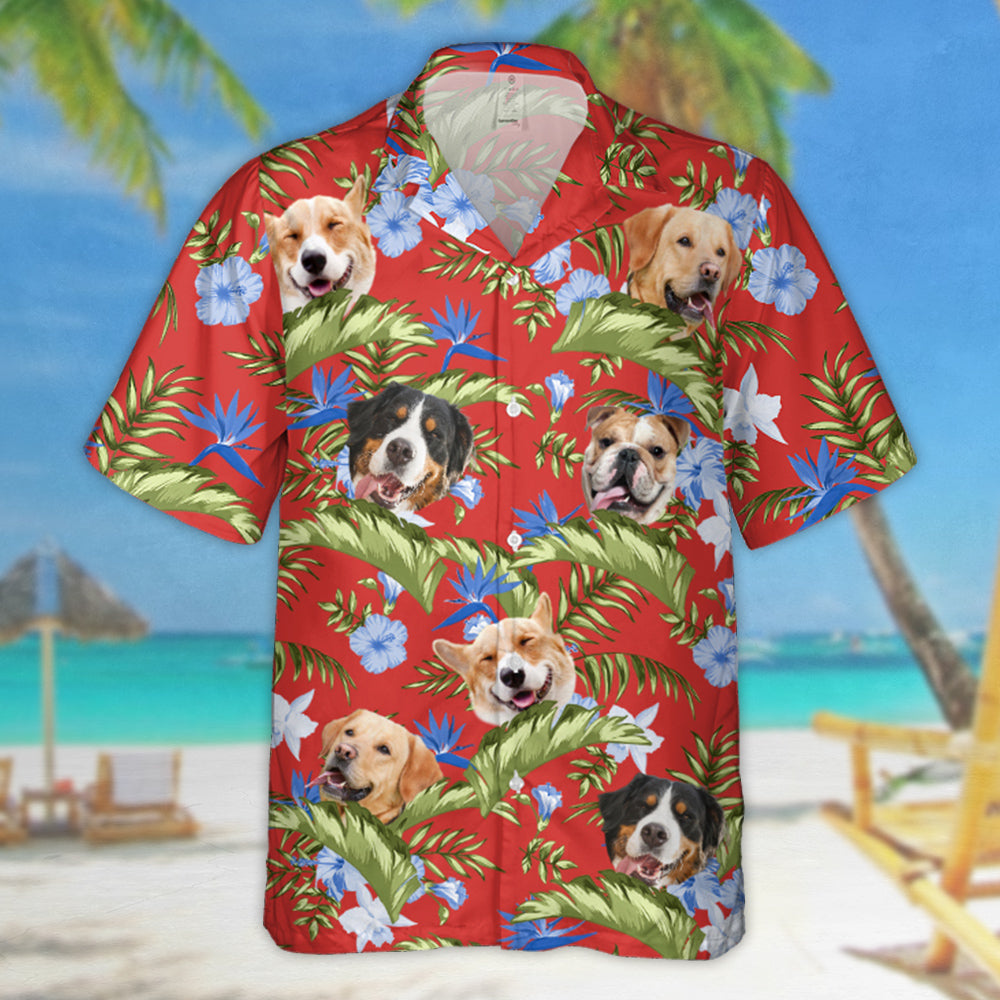 Tropical Hibiscus Orchid Palm Leaves Dog Personalized Hawaiian Shirt For Dog Lover Dog Mom Dog Dad H2511