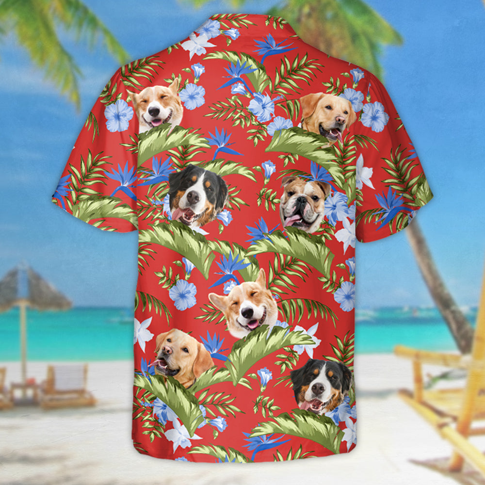 Tropical Hibiscus Orchid Palm Leaves Dog Personalized Hawaiian Shirt For Dog Lover Dog Mom Dog Dad H2511