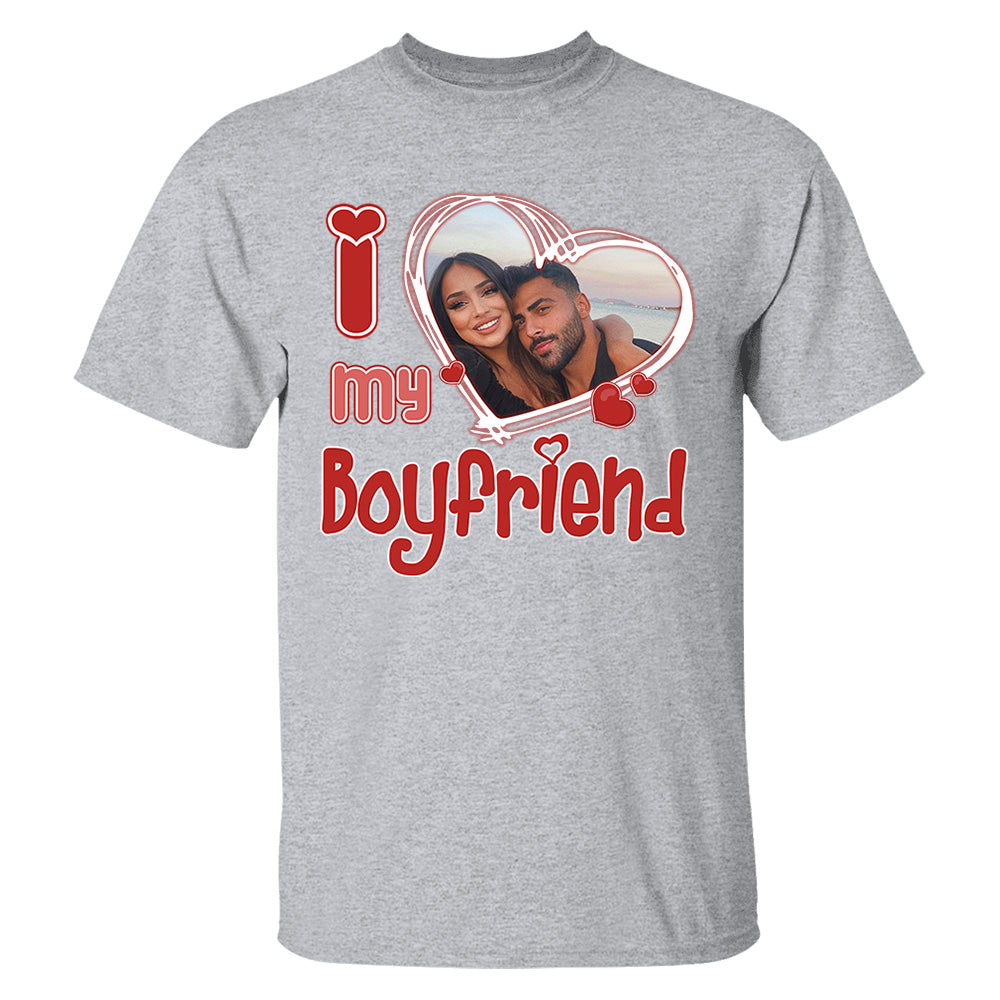 Custom Photo I Love Him/Her Valentine Shirt