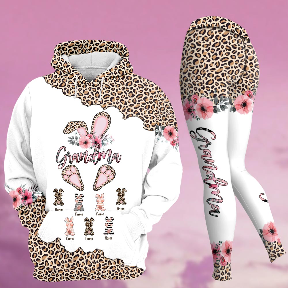 Easter With Little Bunnies Personalized All Over Print, 3D Hoodie, Tank Top And Legging Set For Grandma