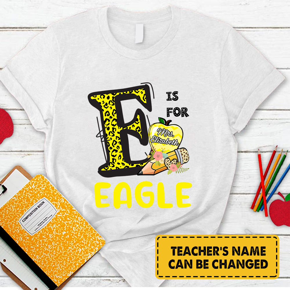 Personalized Eagle Colorful Leopard Shirt Teacher T-Shirt