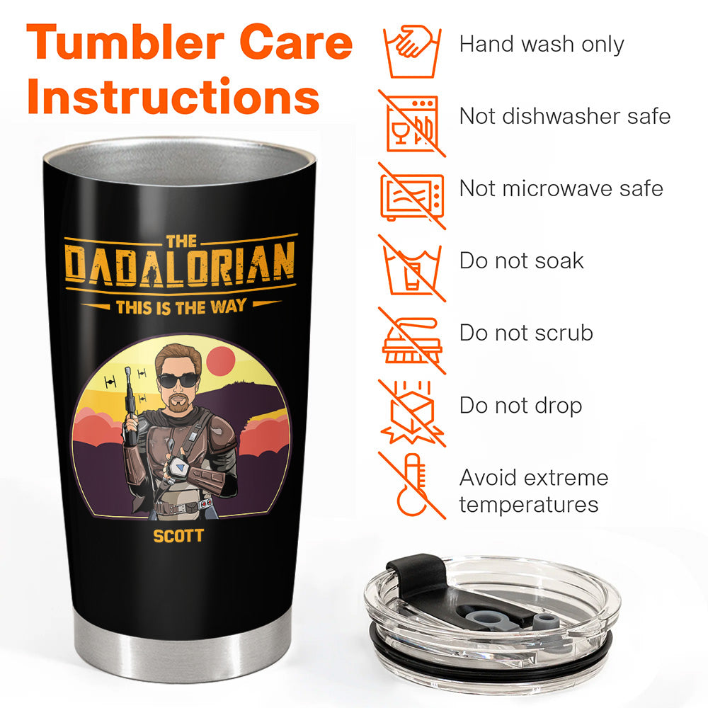 Personalized The Dadalorian Definition Like A Dad Just Way Cooler 4-in-1 Can  Cooler Tumbler, Custom Dad And Kids Tumbler, Personalized The Dadalorian  Tumbler, Funny Star Movie Tee, Father's Day Gift - Wolfantique