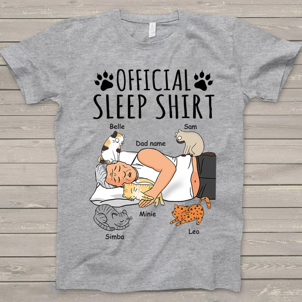 Cat Dad Offcial Sleep Shirt Personalized T-Shirt