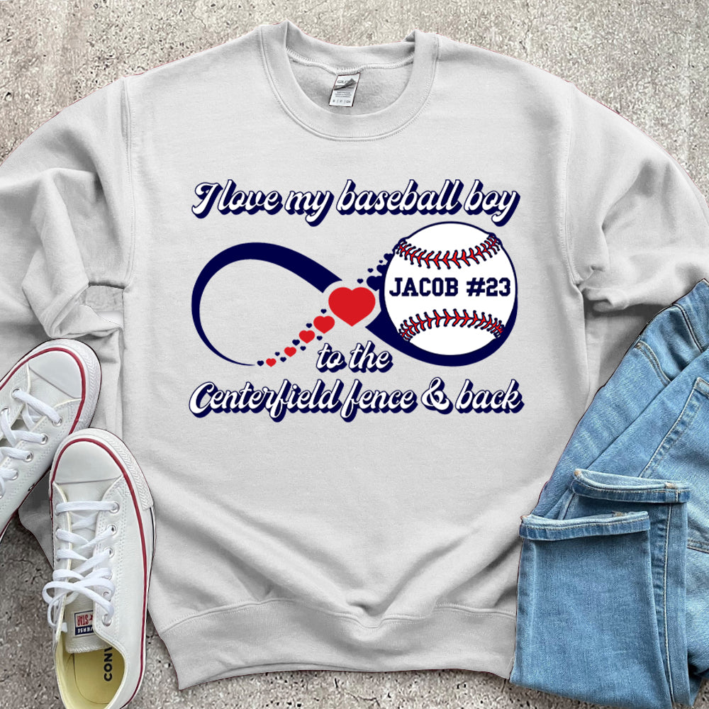 I Love You To The Centerfield Fence & Back Personalized Shirt Baseball  Custom Baseball Shirt Gift For Mother Day's Hk10 