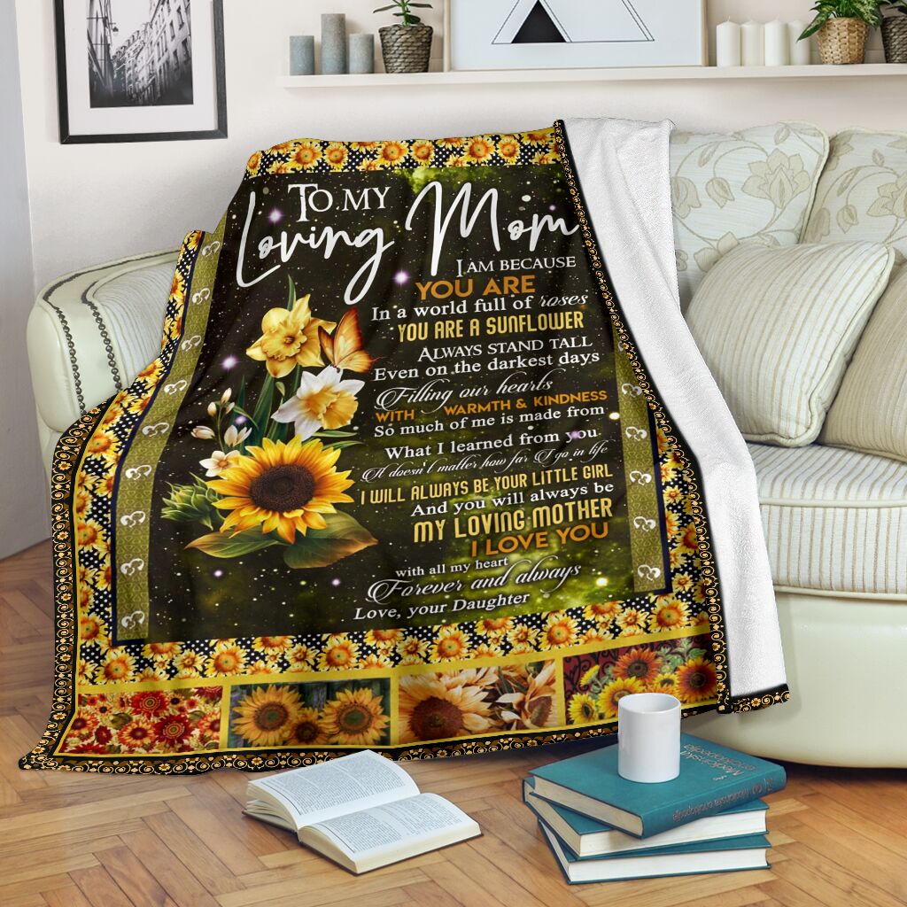 Mother Sunflower Mom You Are The World Mom Gift Quilt Blanket