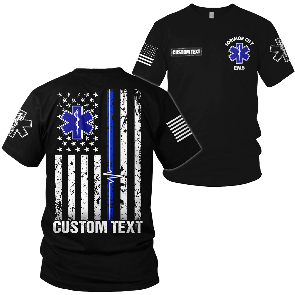 Custom Shirt Emt Ems Firefighter Free Personalization Rescue All Over Print Shirt K1702