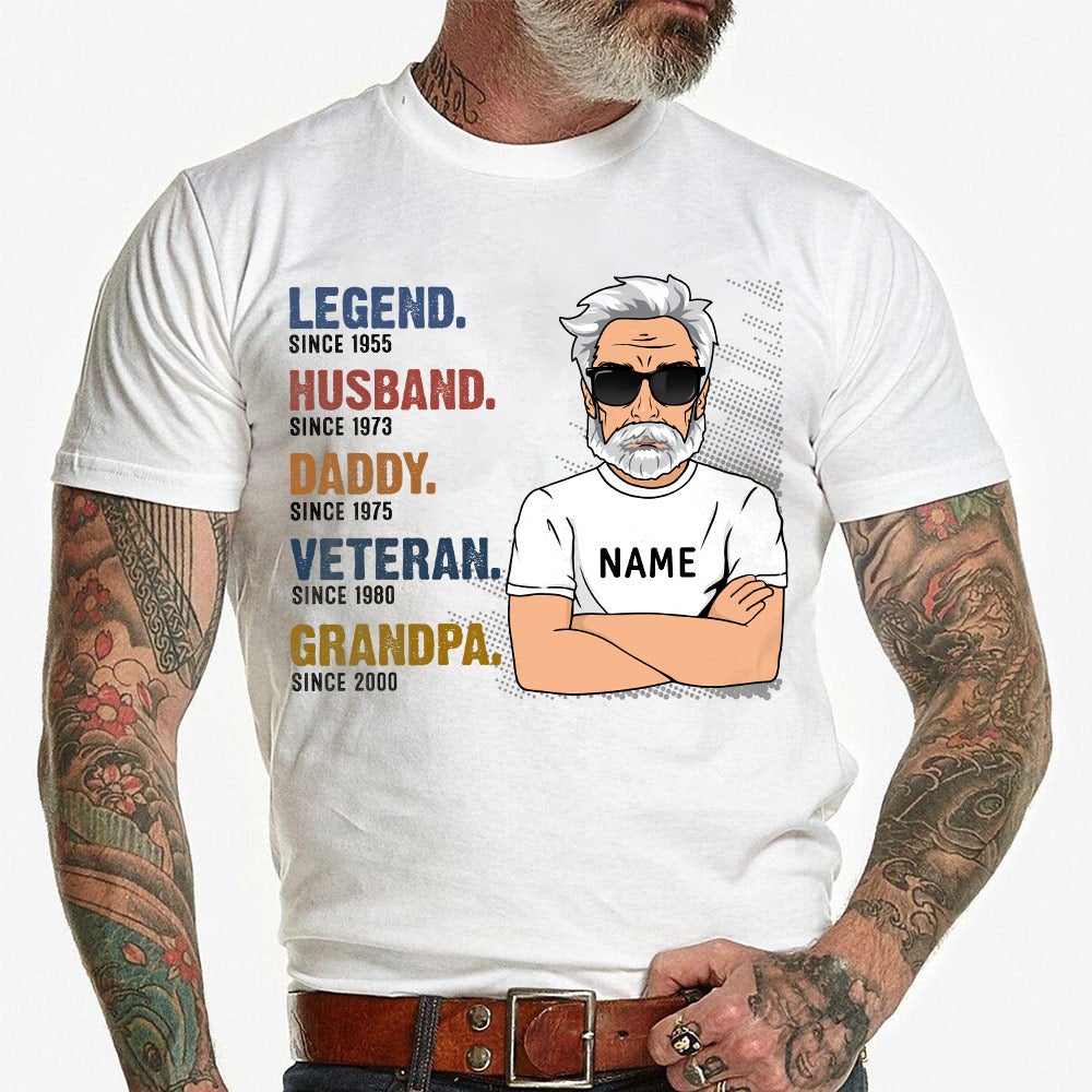 Personalizedlegend Husband Daddy Veteran Papa Since Year Shirt Funny Grandma Vintage Shirt