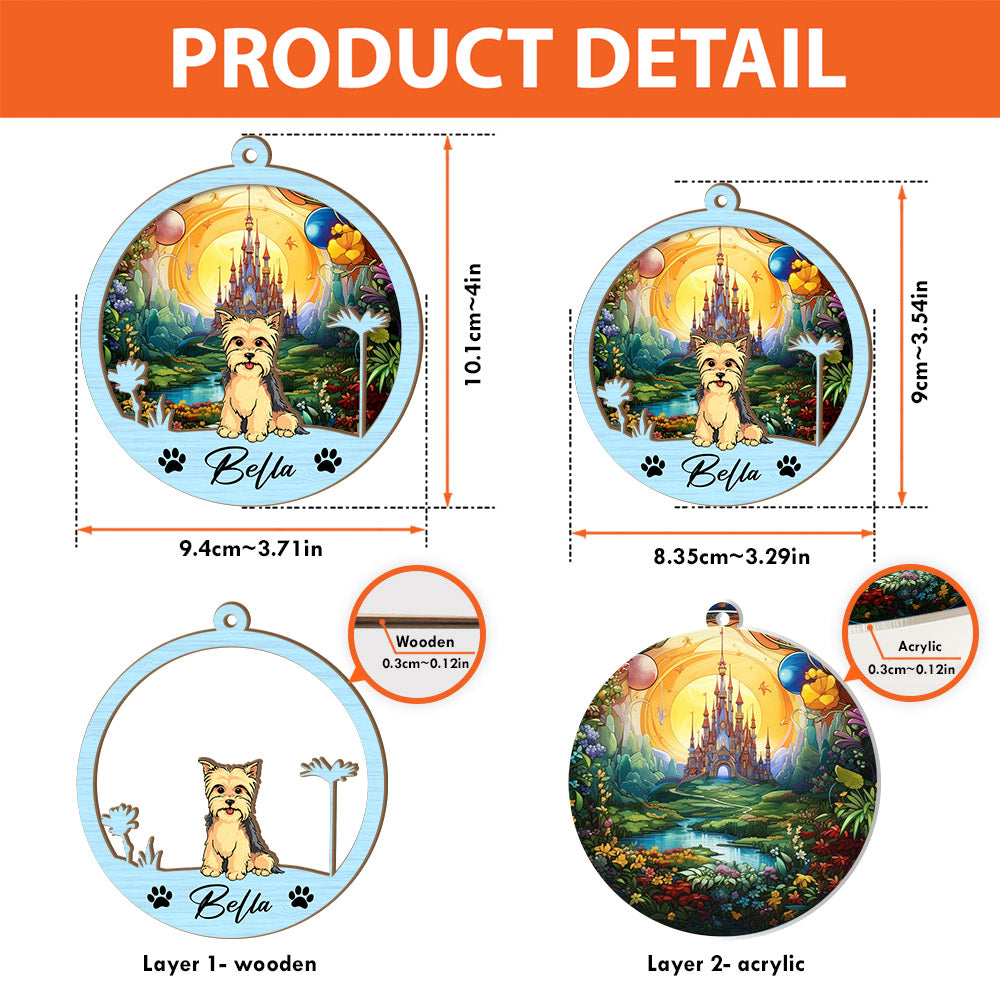Dog Suncatcher Personalized Ornament, Pet Christmas Ornament, Dog Christmas Ornament
