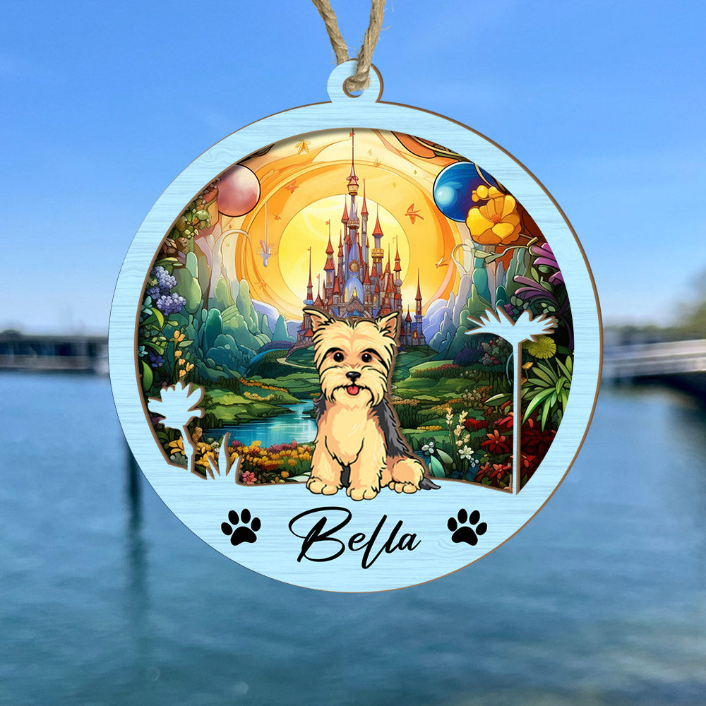 Dog Suncatcher Personalized Ornament, Pet Christmas Ornament, Dog Christmas Ornament
