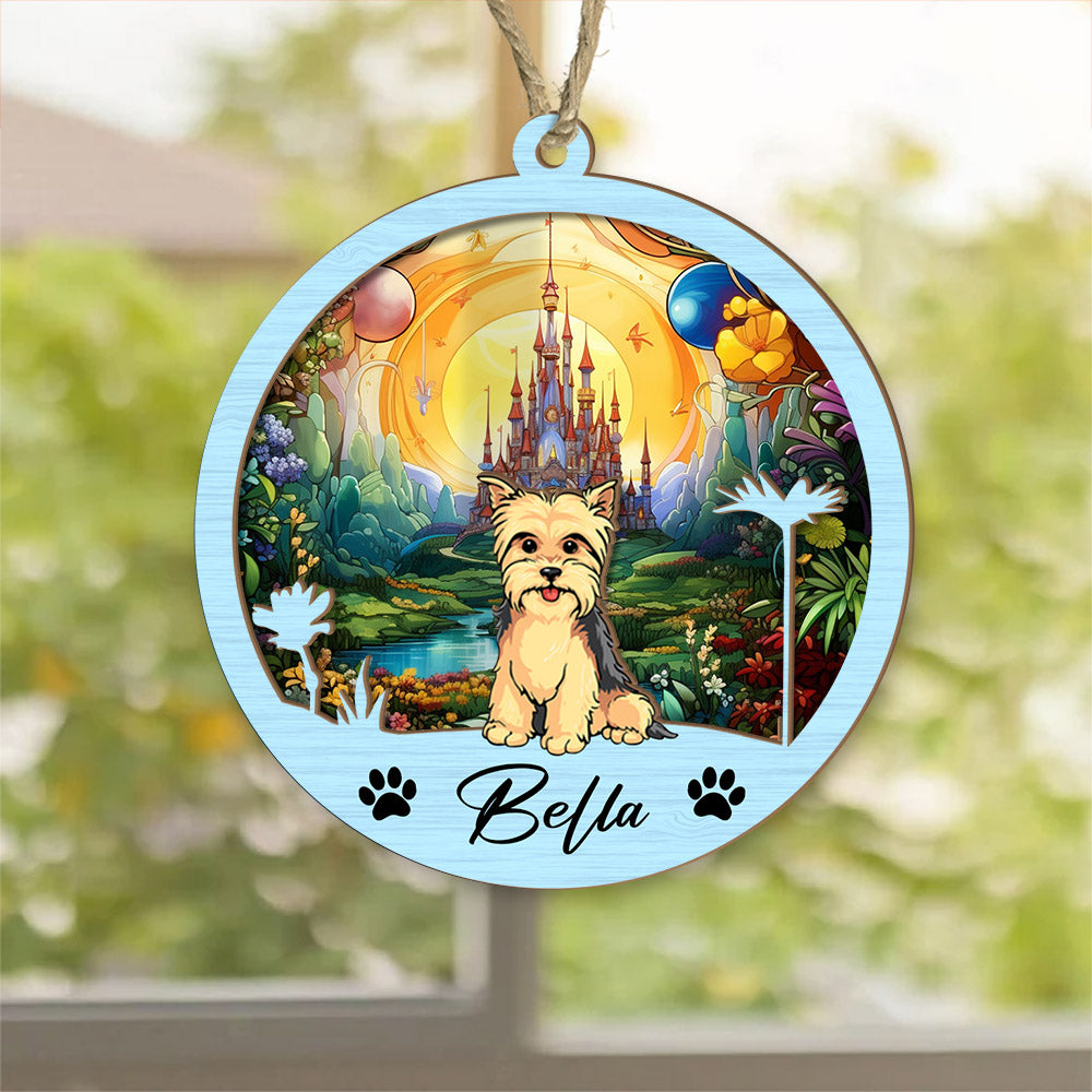 Dog Suncatcher Personalized Ornament, Pet Christmas Ornament, Dog Christmas Ornament
