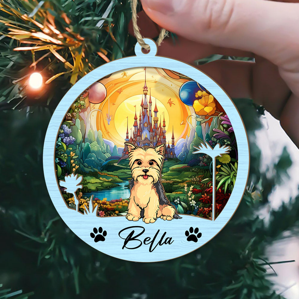 Dog Suncatcher Personalized Ornament, Pet Christmas Ornament, Dog Christmas Ornament