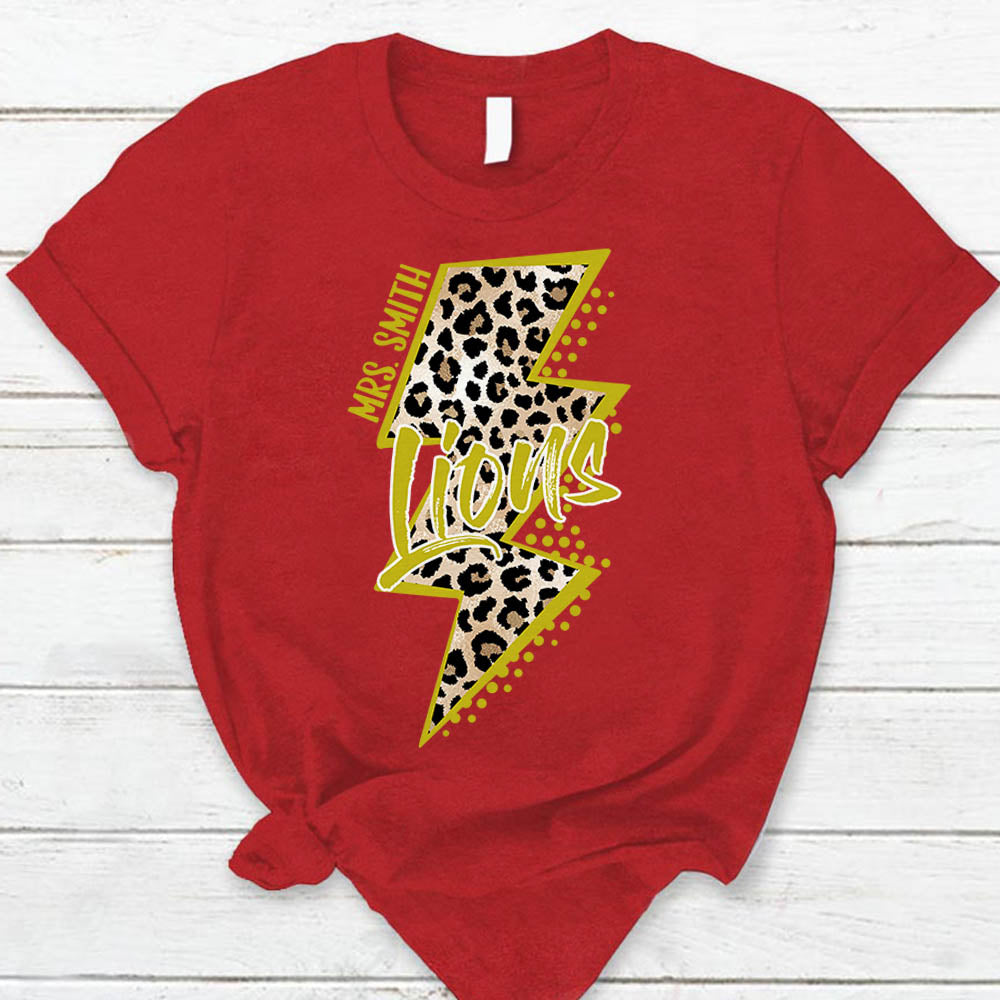 Personalized Shirt School Bears Mascot Leopard Lightning Bolt Shirt Hk10