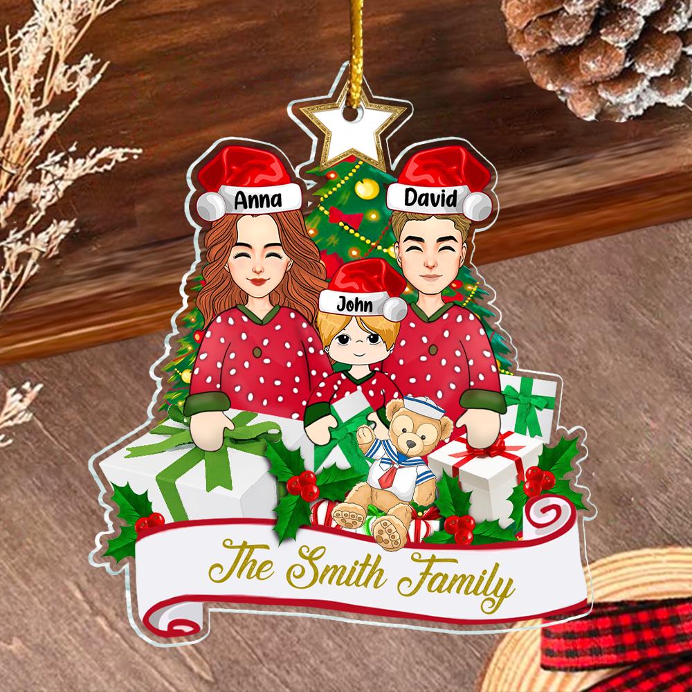 Family Ornament With Names Custom Family Christmas Gift Personalized Name Engraved Ornament 2023 Personalized Xmas Gift Christmas Décor - First Christmas In New Home Ornament
