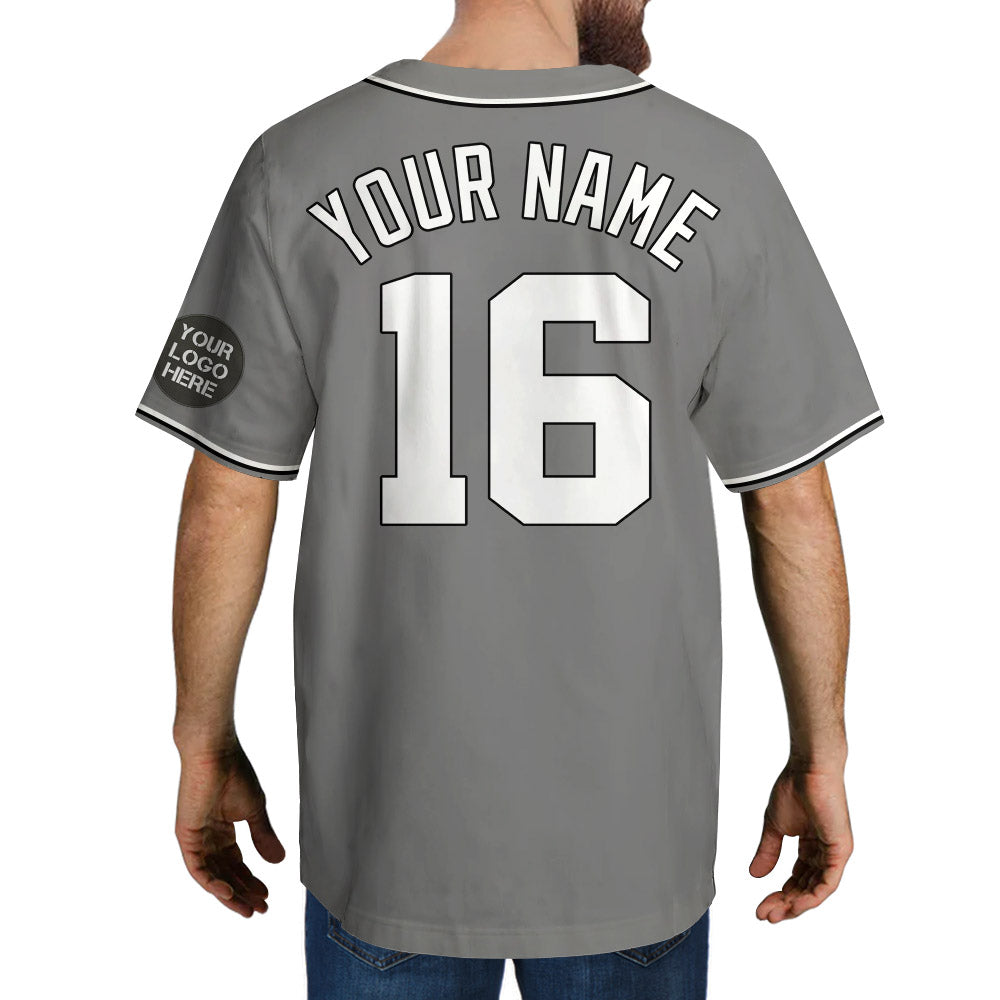 Custom Logo Name Number White Baseball Jersey