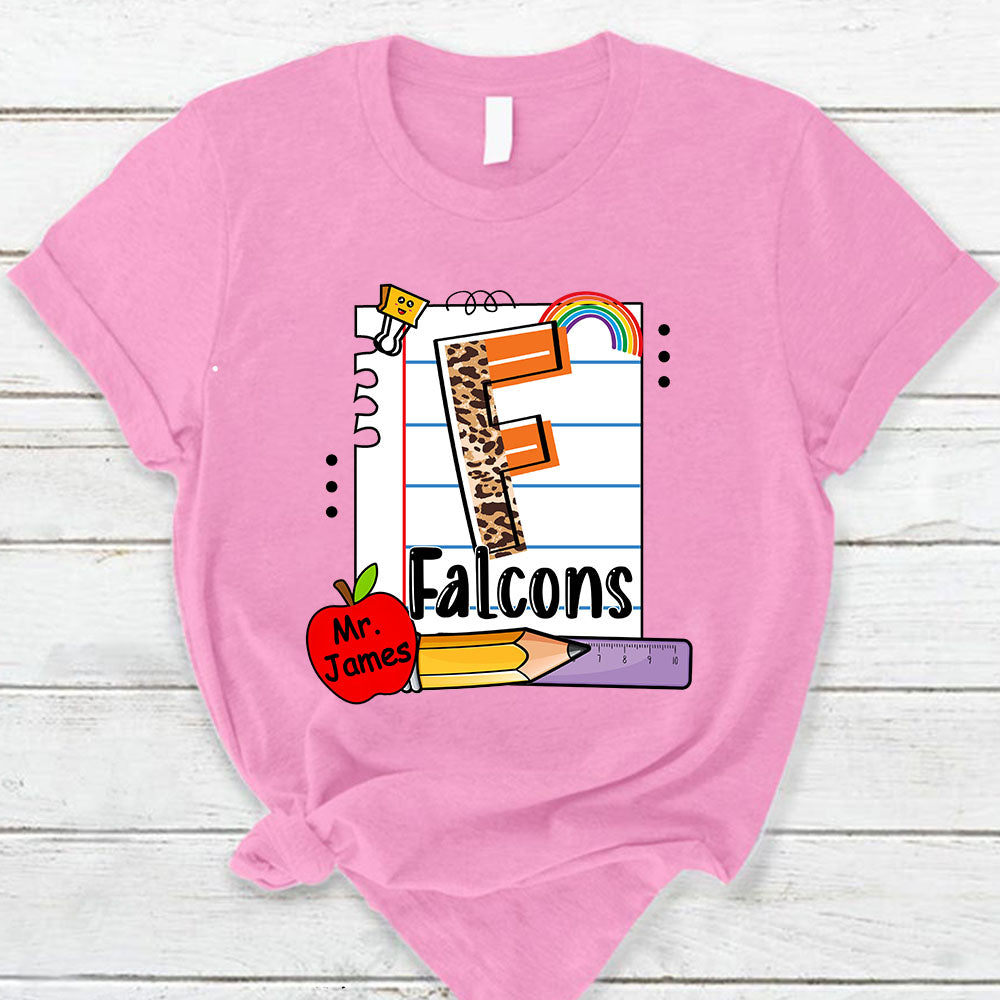 Personalized Falcons School Mascot Lined Paper Shirt