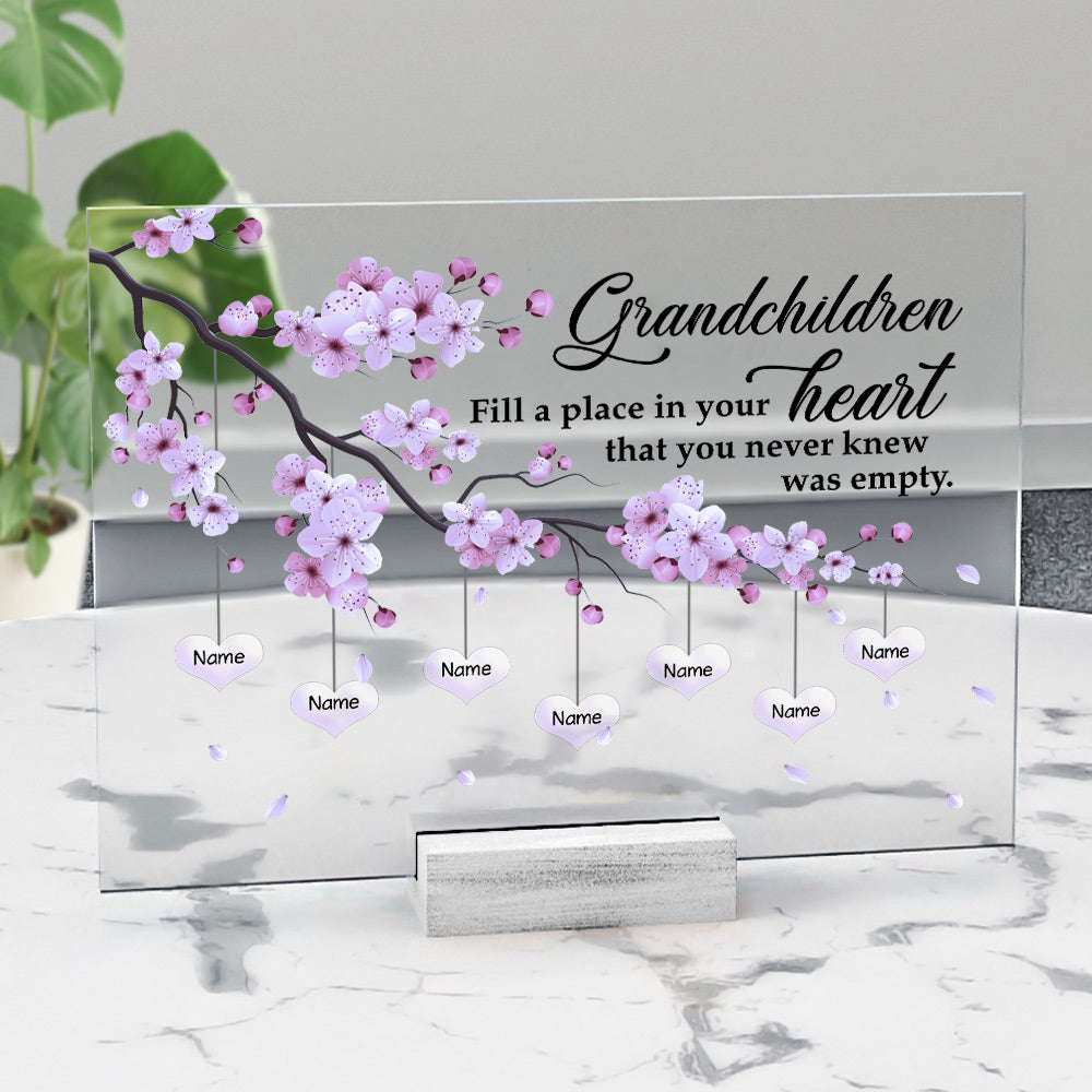 Custom Plaque Gift For Grandma - Personalized Gifts For Grandma - Grandchildren Fill A Place In Your Heart Acrylic Plaque