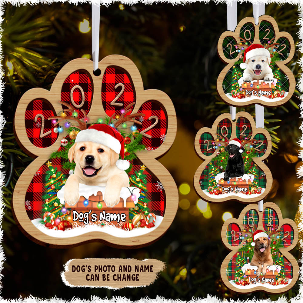 Labrador Retriever Dog Peeking Personalized Ornament Gift For Dog Lovers H2511