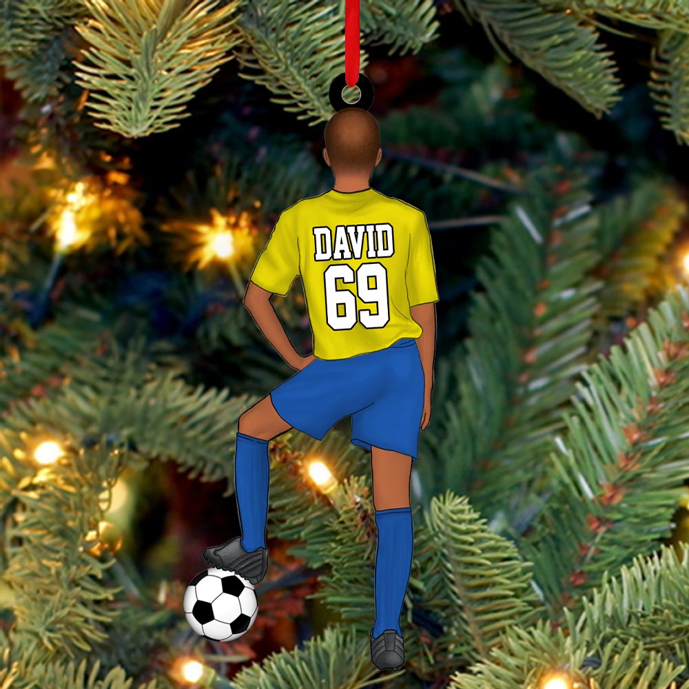 Personalized Ornament Gift For Soccer Player - Custom Gifts For Soccer Lovers - Woman And Man Soccer Player Christmas Ornament