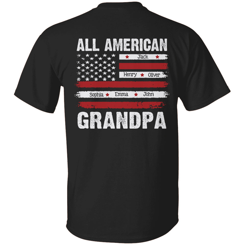 All American Papa Custom Shirt For Dad Grandpa