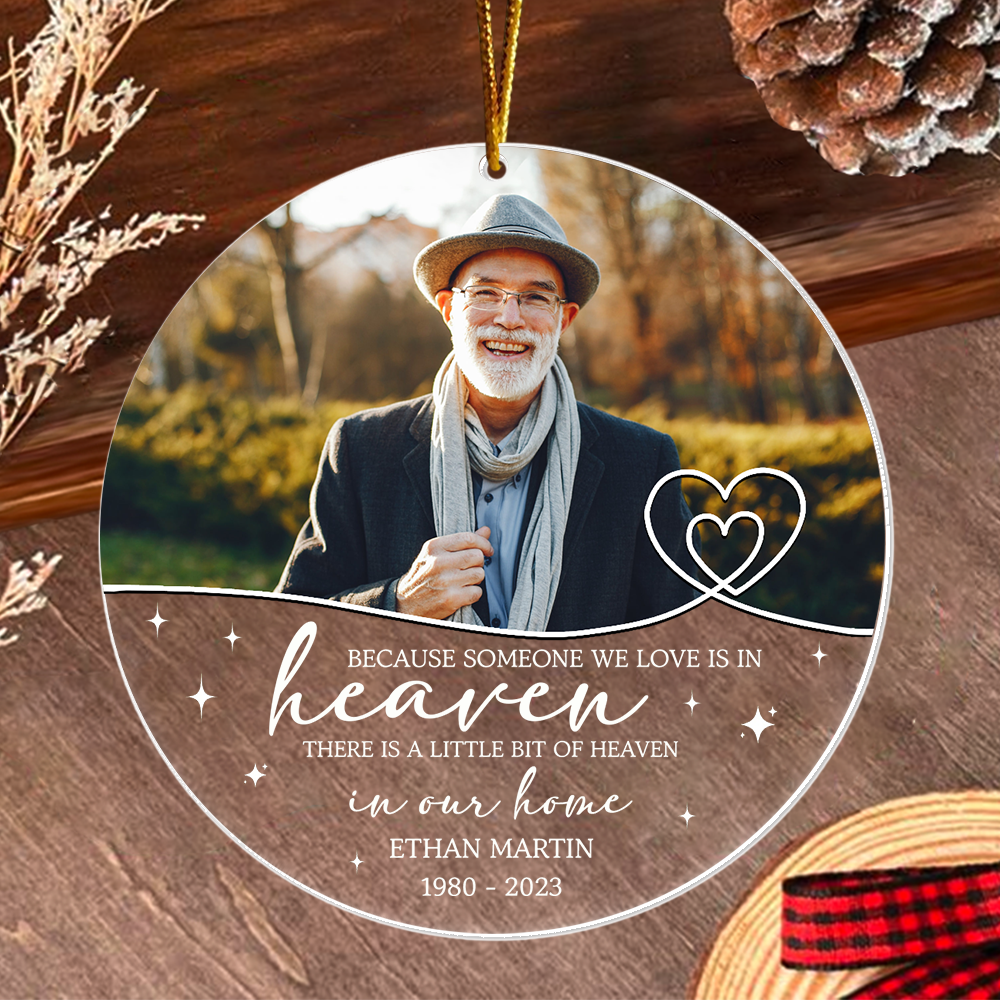 Personalized Memorial Christmas Ornament, In Memory Ornament, Custom Photo Ornament, Loss of Loved Mom Dad Remembrance Gifts, Sympathy Gift