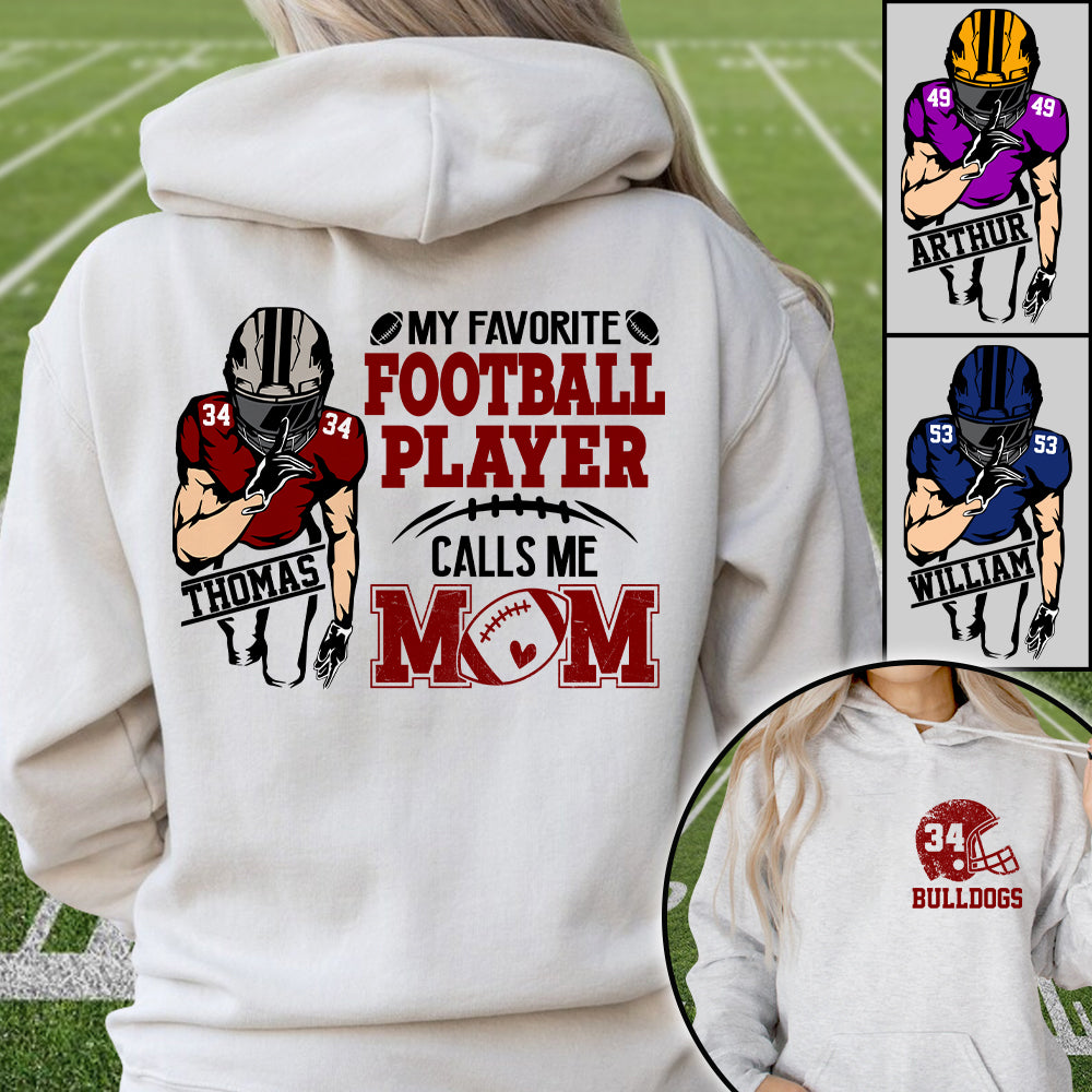 My Favorite Football Player Calls Me Mom Personalized Cheer Football Shirt