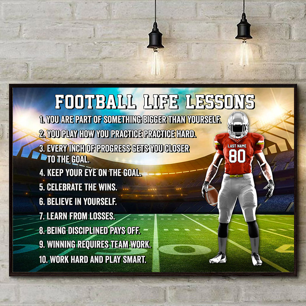 Football Life Lessons Custom Poster Canvas Gift For Football Player - Personalized Gifts For Football Lovers K1702