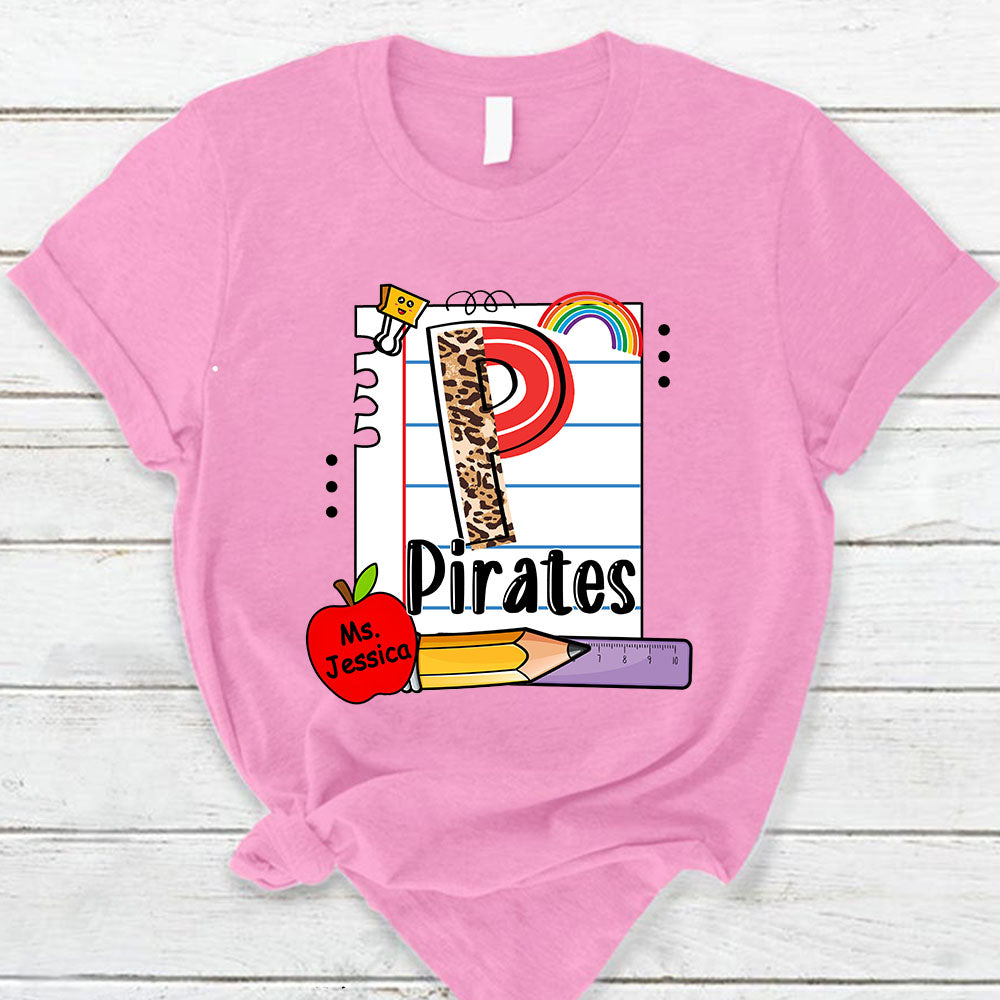 Personalized Pirates School Mascot Lined Paper Shirt