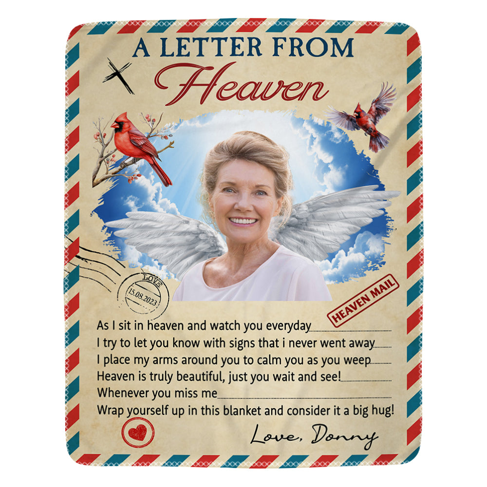 A Letter From Heaven - Personalized Memorial Blanket For Family