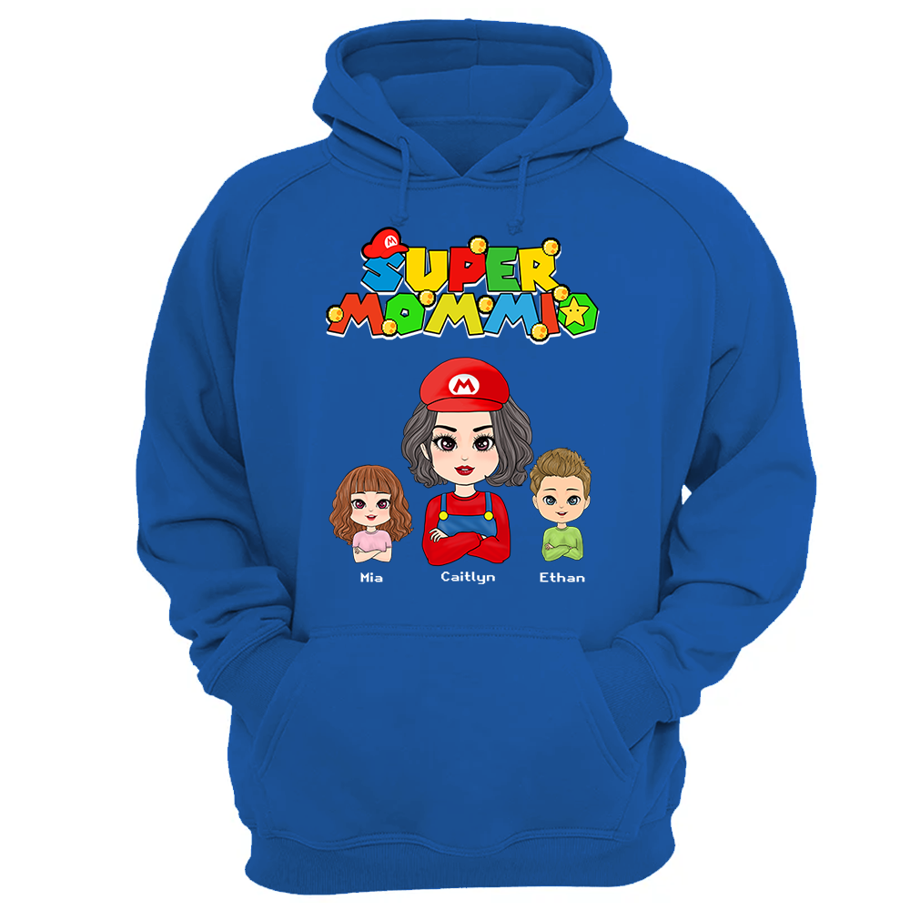 Personalized Super Mommio Shirt, Mother's Day Gift, Super Mario Family Custom Shirts, Mother's Day Shirt, Mom Shirt, Gamer Mommy Shirt Vr2