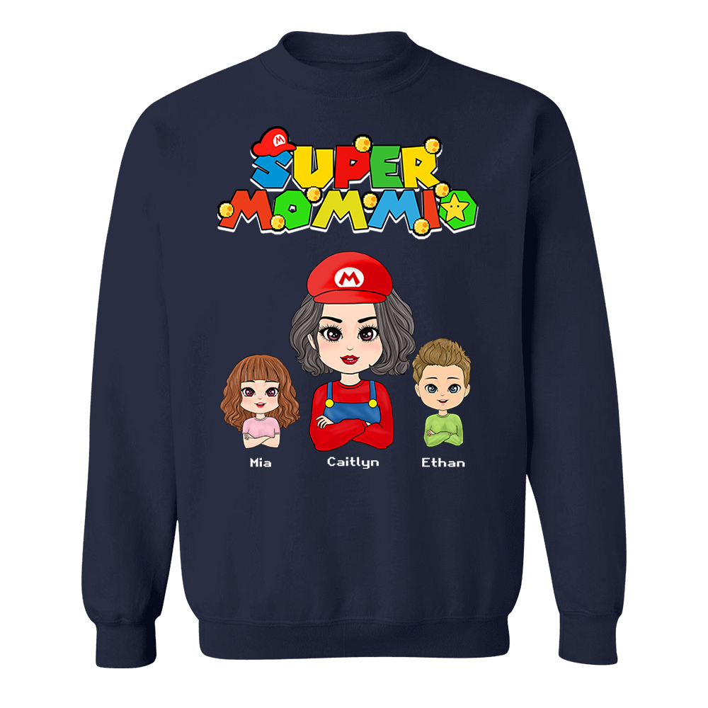 Personalized Super Mommio Shirt, Mother's Day Gift, Super Mario Family Custom Shirts, Mother's Day Shirt, Mom Shirt, Gamer Mommy Shirt Vr2